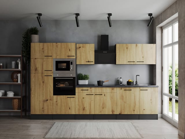 RESPEKTA Küchenzeile Oliver, Breite 340 cm, 90 cm Arbeitshöhe, in exklusiver Konfiguration für OTTO