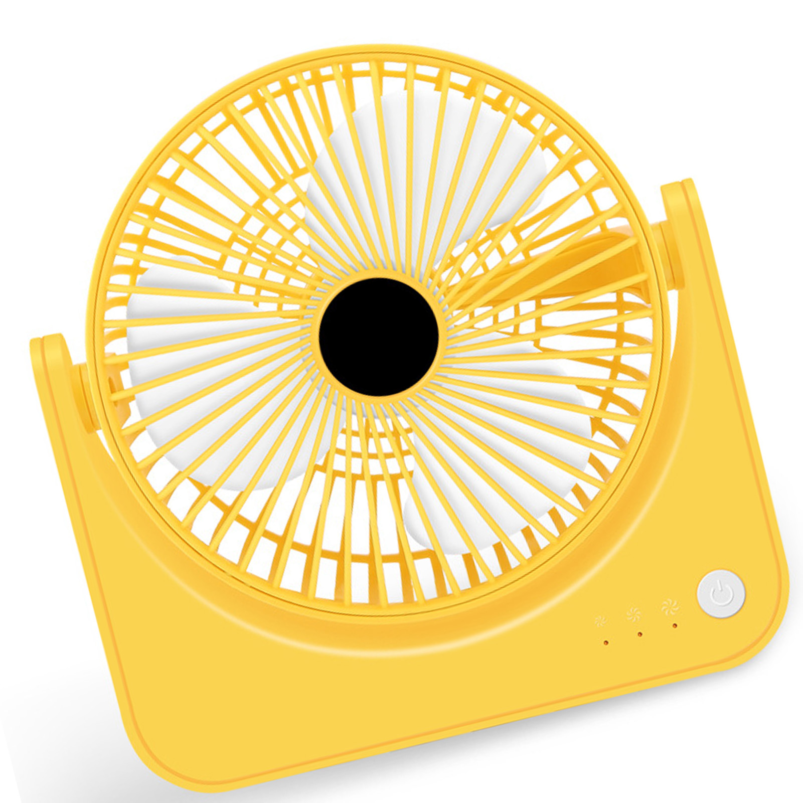 Kleiner, Leiser, Tragbarer Usb-tischventilator (mini), Wiederaufladbar, Für Zuhause, Studentenwohnheim, Büro, Gelb