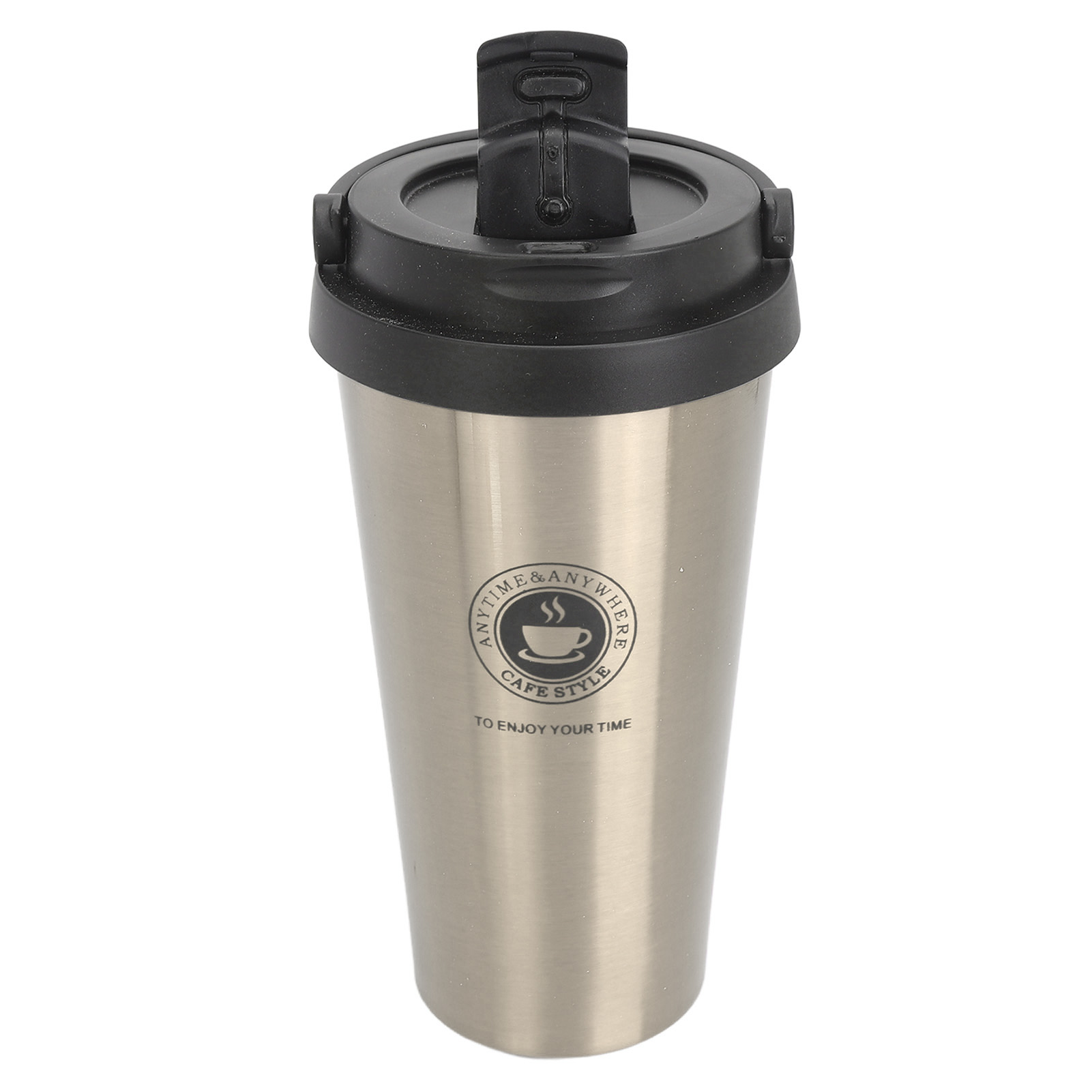 Thermobecher Mit Deckel, Reisegröße, Edelstahl, Tragbar, Isoliert, Fürs Auto, Goldfarben, 500 Ml
