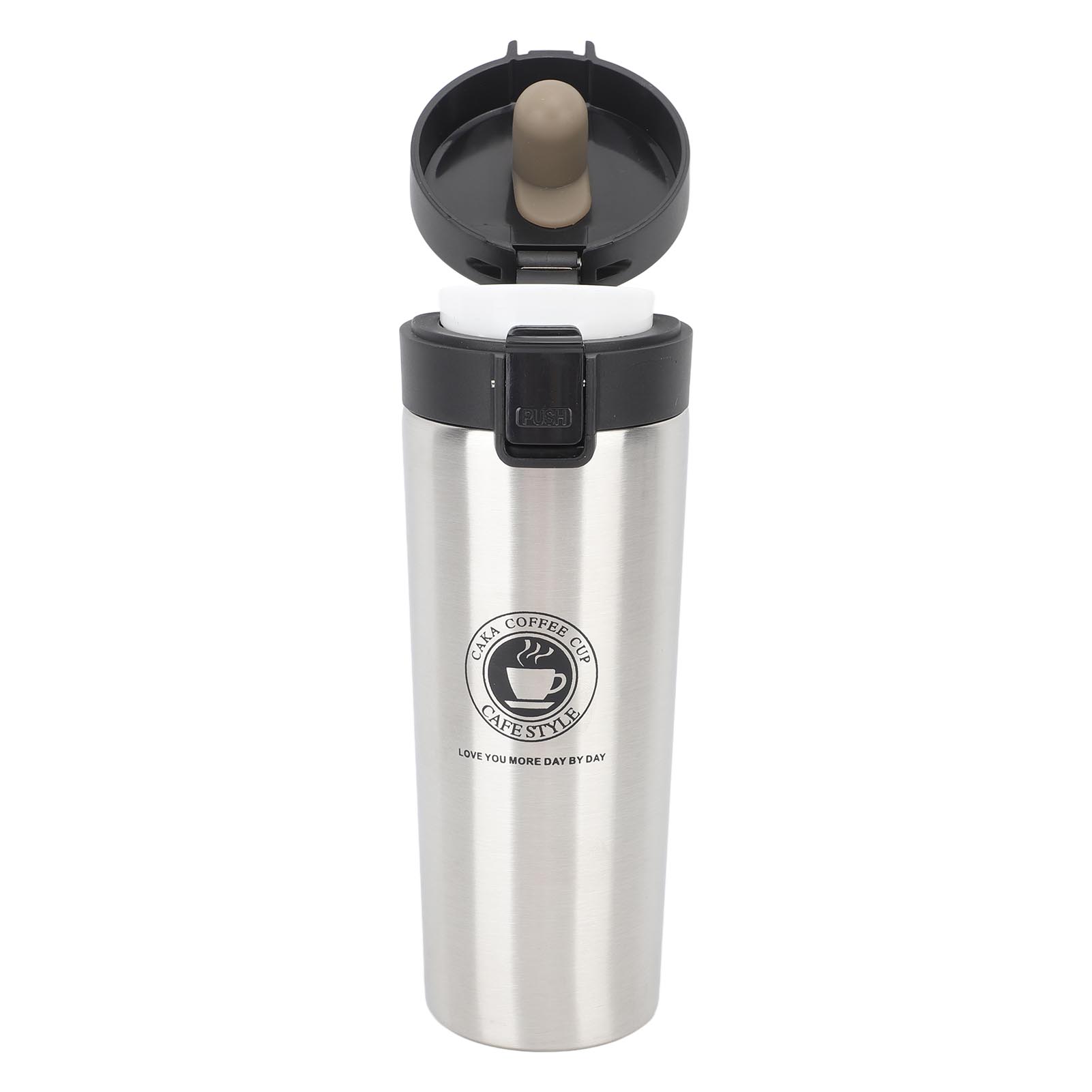 Thermobecher Aus Edelstahl, Tragbar, Thermobecher Fürs Auto Mit Deckel, Originalfarbe, 500 Ml