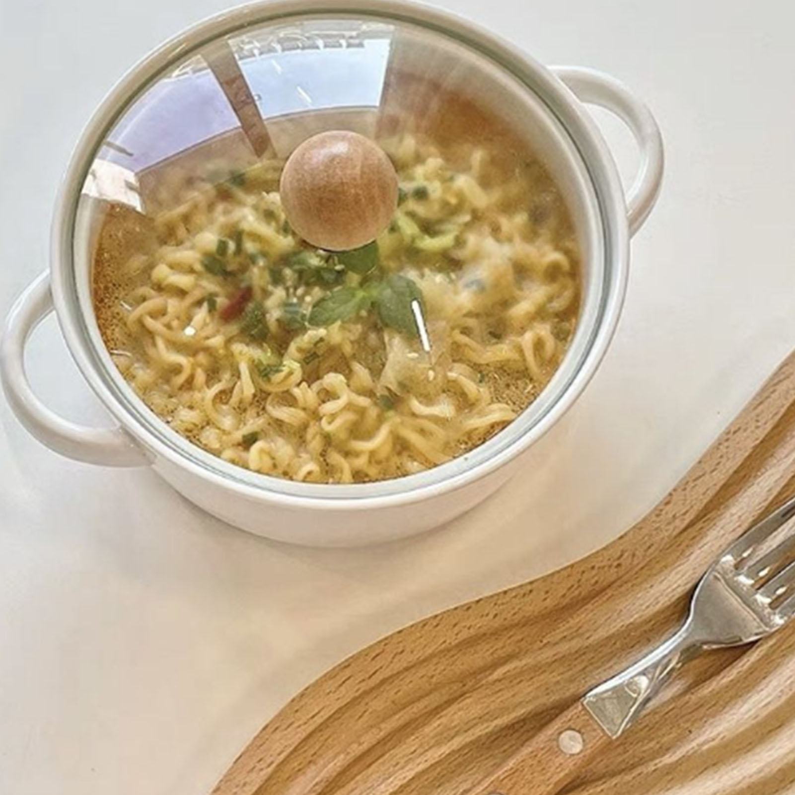6-zoll-mehrzweck-keramiksuppenschüsseln Mit Doppelgriffen Und Deckel Für Instant-suppe, Reis Und Nudeln