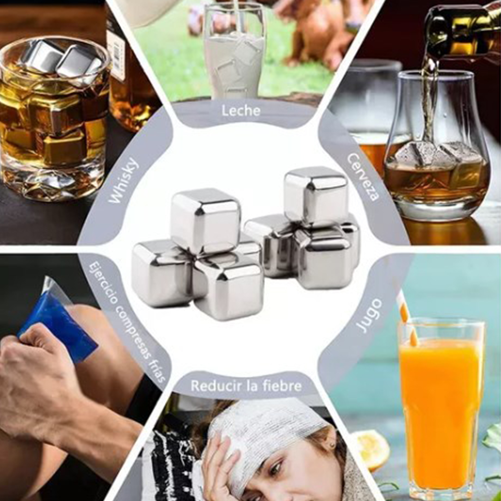 Stück Eiswürfel Aus Edelstahl 304 Mit Eiszange, Gängige Whisky-steine Zum Kühlen Von Whiskygetränken