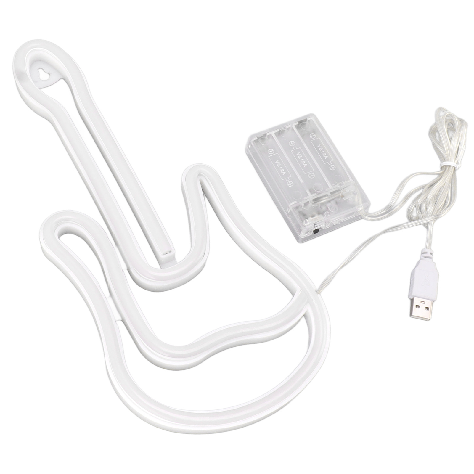 Neon-gitarren-led-wandleuchte, Farbenfroh, Usb-batteriebetrieben, Mit Vorgebohrtem Loch Für Bar