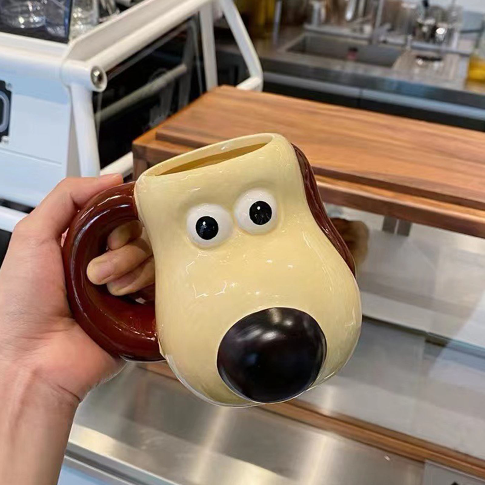 Keramikbecher Mit Hundemotiv Im Cartoon-stil, Niedlich, Großes Fassungsvermögen, Multifunktional, Für Wasser, Kaffee Und Milch