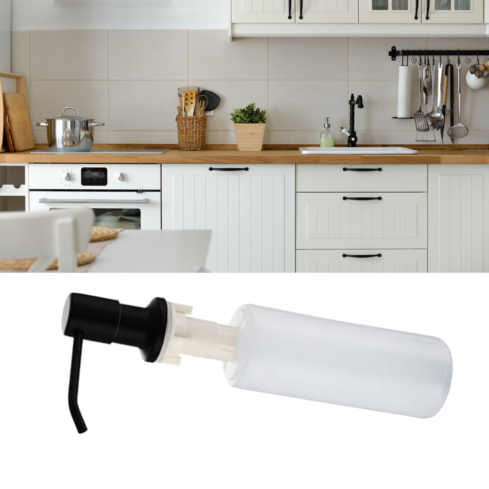 Küchenseifenspender 300 Ml, Wiederverwendbar, Edelstahl 304, Tragbarer Schaumseifenspender Für Zuhause, Schule Und Öffentliche Einrichtungen, Schwarz