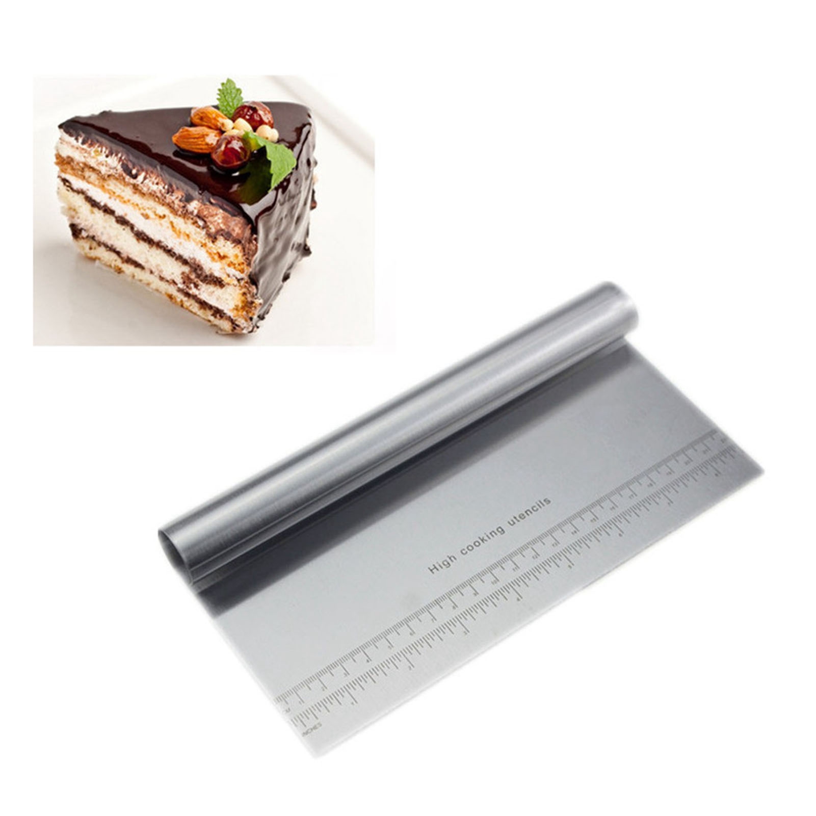 Teigschaber Mit Transparenter Skala, Aus Edelstahl, Mit Ergonomischem Griff Zum Backen Von Brot Und Kuchen
