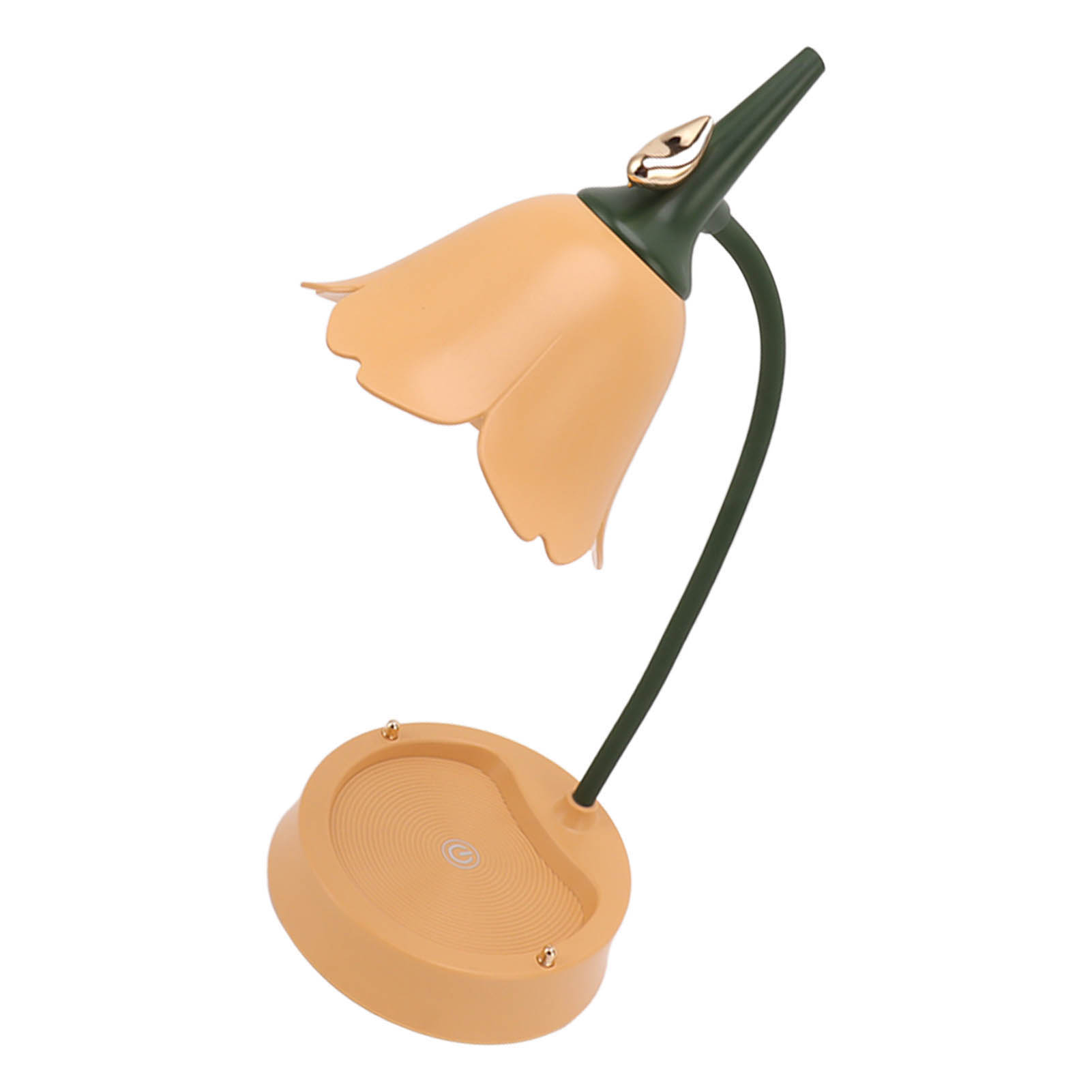 3-w-led-schreibtischlampe Mit Touch-funktion, 3 Geschwindigkeiten, Dimmbar, Faltbar, Blütenförmig, Usb 5v, Orange