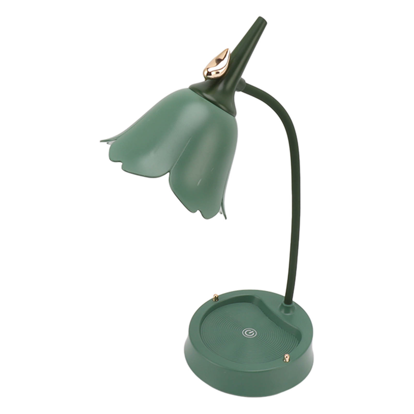3-w-led-schreibtischlampe Mit Touch-funktion, 3 Geschwindigkeiten, Dimmbar, Faltbar, Blütenförmig, Für Den Schreibtisch, Usb 5v, Grün