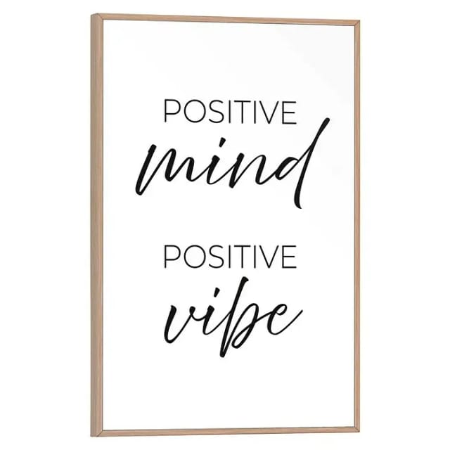 Reinders! Poster Positive Vibes, Home Office - Schwarz-Weiß - MDF - Sprüche - 20x30 cm