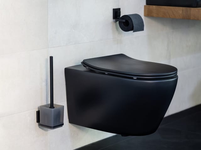 WENKO WC-Garnitur Vacuum-Loc® Quadro, WC-Bürstenhalter & Toilettenpapierhalter, Wandmontage ohne Bohren