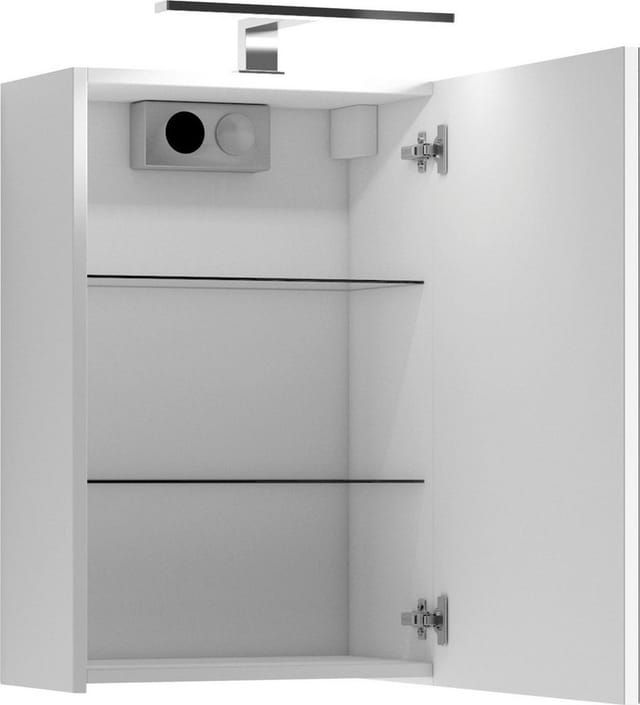 byLIVING Spiegelschrank Serie Spree, in vielen Breiten erhältlich Soft-Close, LED Beleuchtung mit Schalter- und Steckdosenbox