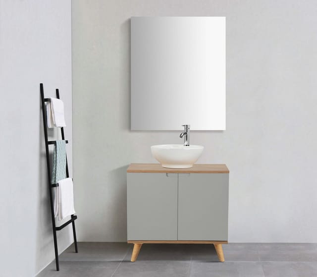 welltime Badspiegel Lund Badezimmerspiegel Spiegelschrank ohne LED Beleuchtung, Spiegel Breite 58cm klassisches Design fürs Badezimmer