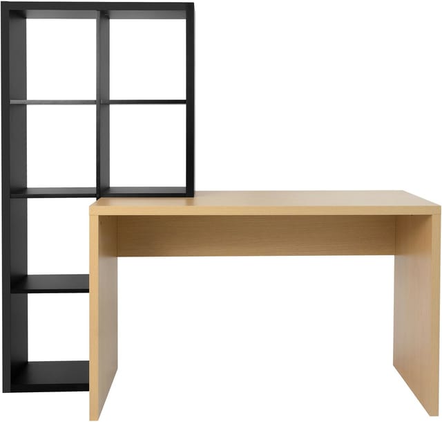 OTTO home Regal-Schreibtisch Triest, Computertisch mit Raumtrenner, Breite 156 cm, Regalelement flexibel montierbar, 6 Fächer, Tischbreite 120 cm