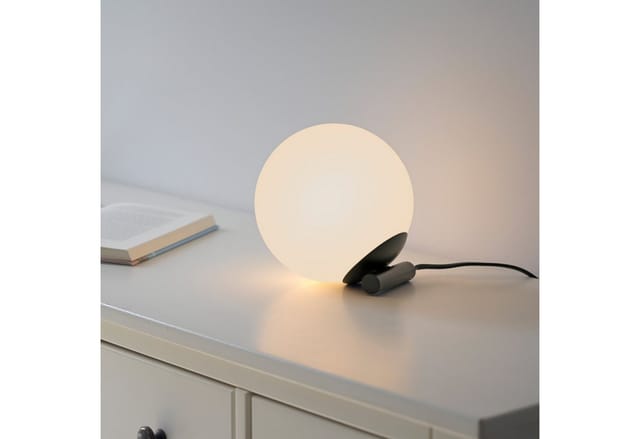 OTTO home Tischleuchte Nellin, ohne Leuchtmittel, Tischleuchte mit großer Glaskugel, amberfarben oder opal matt weiß