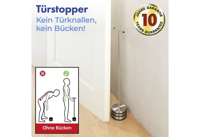 WENKO Türstopper Modell Big Boy (2 St), Anti-Rutsch-Unterseite, praktische Griffstange, robust und langlebig