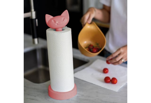 KOZIOL Küchenrollenhalter MIAOU, (1-St), 100% recycelbar, aus biozirkulärem Kunststoff