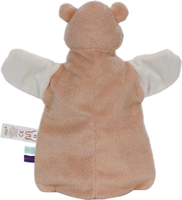 Nici Schmusetuch My first NICI, Handpuppe Bär 2in1 26x25 cm, sanfte Materialmix aus glattem und geripptem Plüsch
