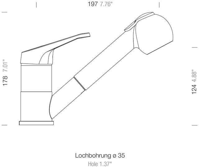 Schock Küchenarmatur Armatur Cosmos SB ausziehbarer Auslauf, Strahl-Brausefunktion