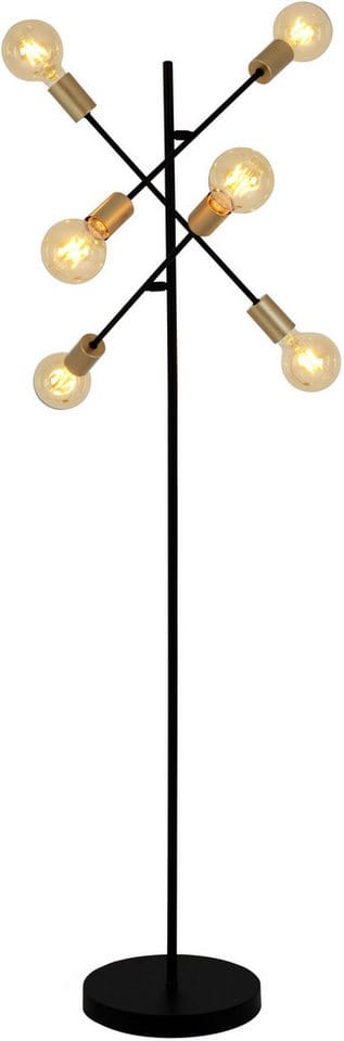 näve Stehlampe Modo, ohne Leuchtmittel, E27 max. 40W, incl. Tippschalter/Fußschalter, Farbe: schwarz, gold