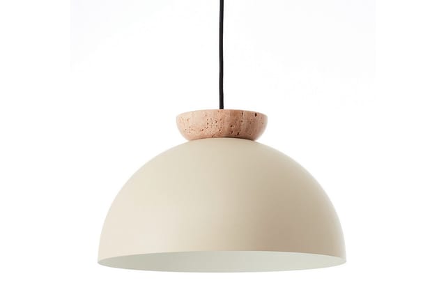 Brilliant Pendelleuchte Nalam, ohne Leuchtmittel, 173 x 35 cm, E27, kürzbar, Metall/Travertin, beige