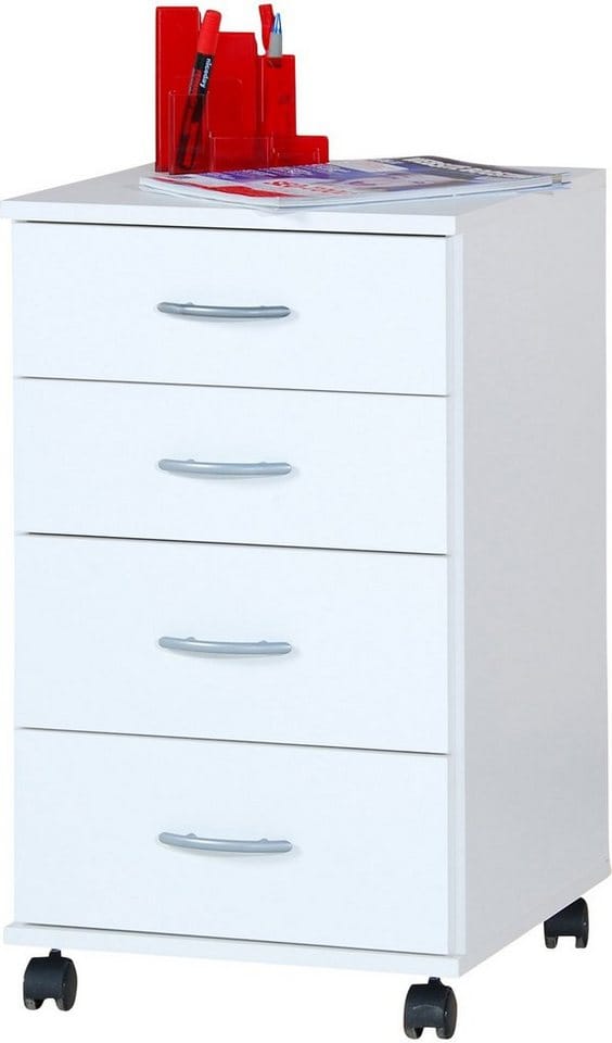 VOGL Möbelfabrik Rollcontainer Barrie, Bürocontainer, (1 St), verschiedene Ausführungen, mit Schubladen, Höhe 67 cm, Made in Germany