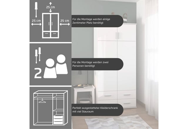 rauch Kleiderschrank Kemi mit Spiegel