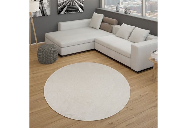 Paco Home Teppich Porto 890, rund, Höhe: 13 mm, Kurzflor, Uni-Farben, ideal im Wohnzimmer & Schlafzimmer