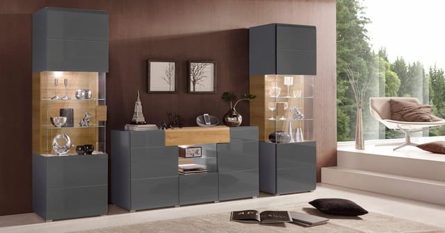 OTTO home Sideboard Toledo,Breite 159cm,moderne Anrichte mit dekorative Fräsungen,grifflos, Kommode viel Stauraum, Einlegeböden verstellbar,ohne Beleuchtung