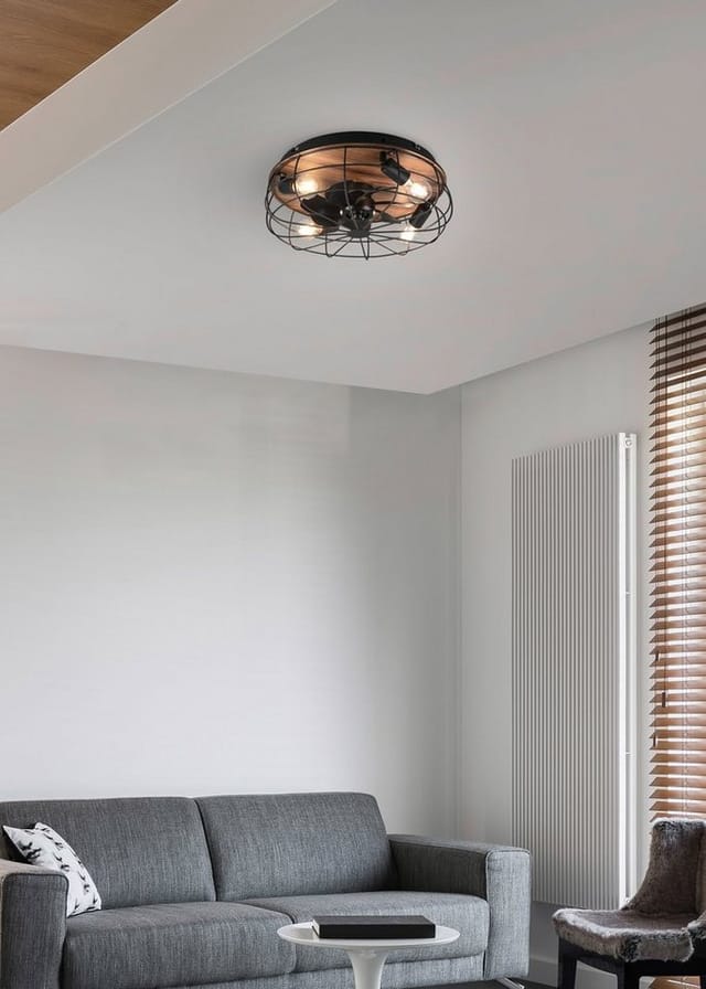 Reality Leuchten Deckenleuchte Trondheim Deckenventilator, Timerfunktion, Ventilatorfunktion, Leuchtmittel wechselbar, Deckenlampe Ventilator getrennt schaltbar