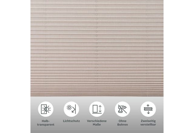 OTTO home Plissee WILLA, Lichtschutz, ohne Bohren, verspannt, Klemmfix, NEUHEIT in Leinenoptik