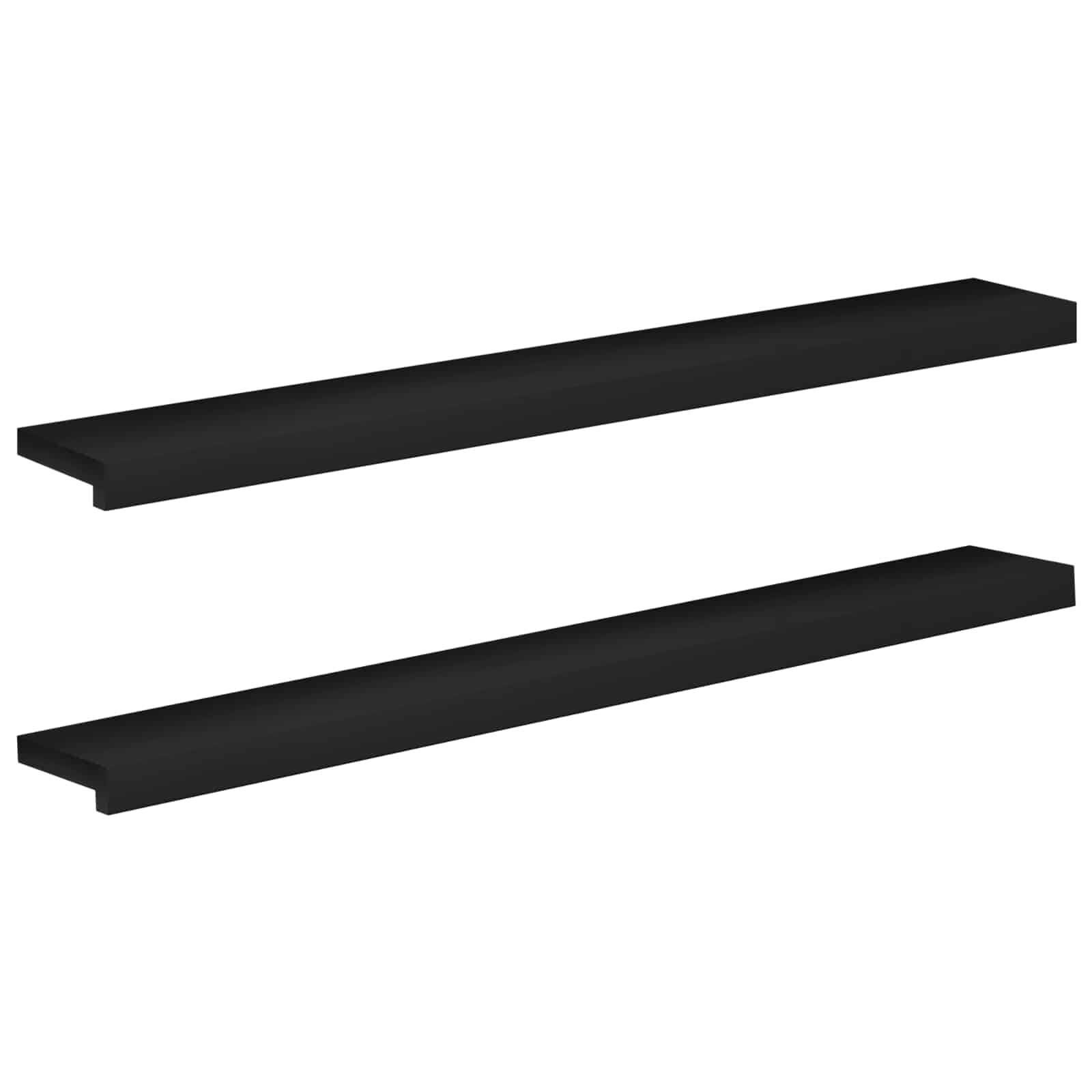 Fensterbänke 2 Stk. Schwarz 110 X 15 X 2 Cm Massivholz Buche Vidaxl