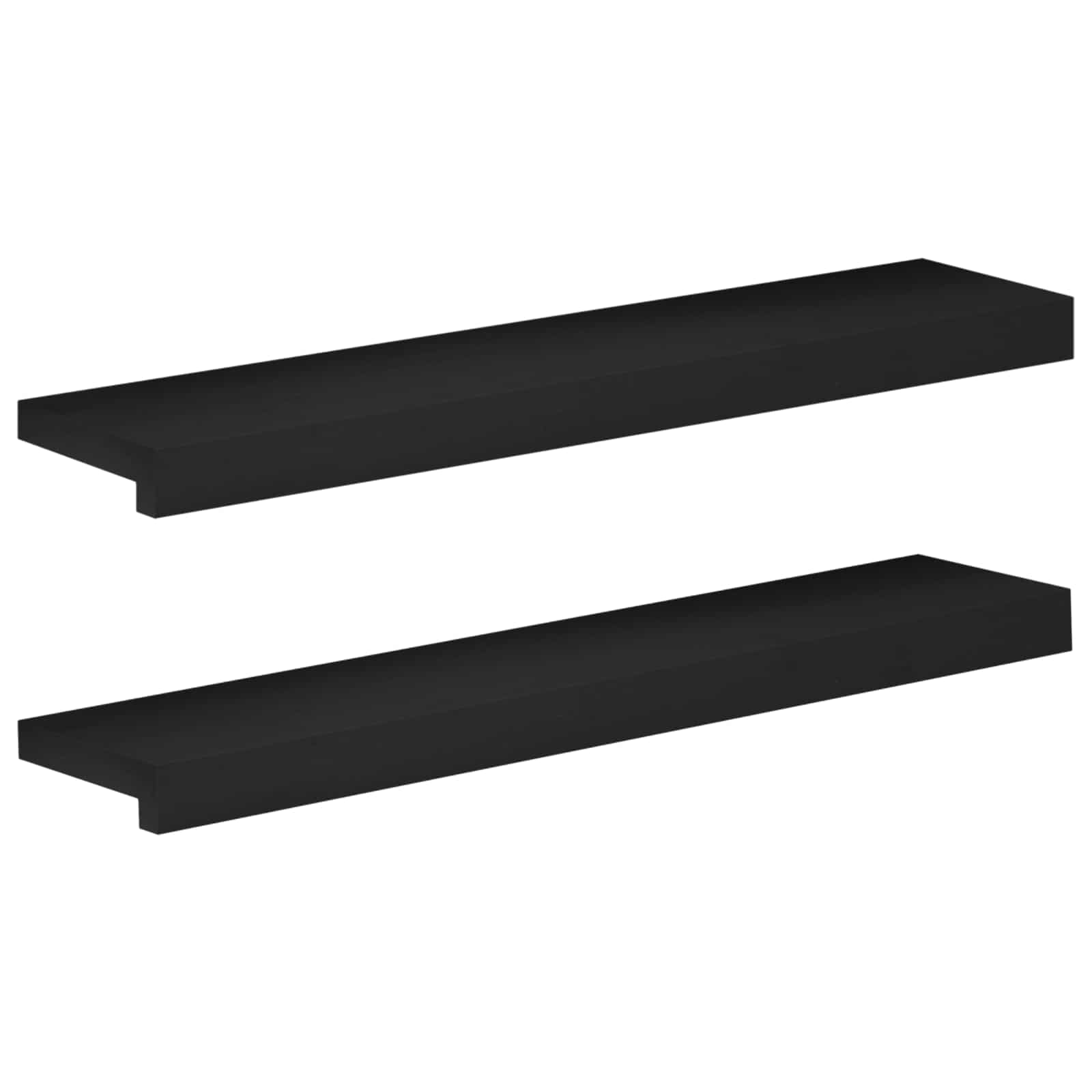 Fensterbänke 2 Stk. Schwarz 70 X 15 X 2 Cm Massivholz Buche Vidaxl