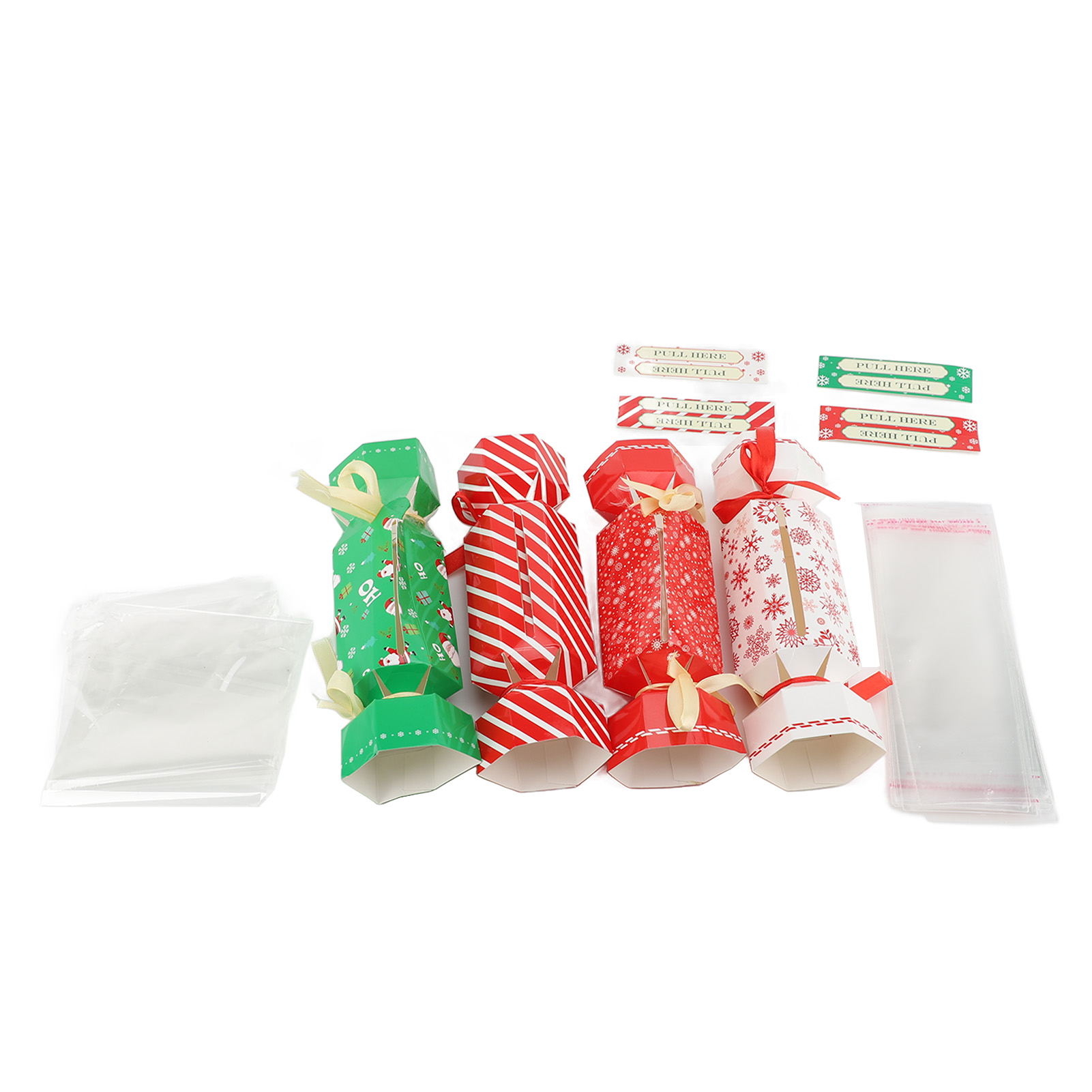 Lot De 4 Pochettes Surprises De Noël À Tirer Sur De L'Argent, À Personnaliser Soi-même. Boîte À Surprise Gourmande Et Raffinée Pour Un Anniversaire Ou Les Fêtes.