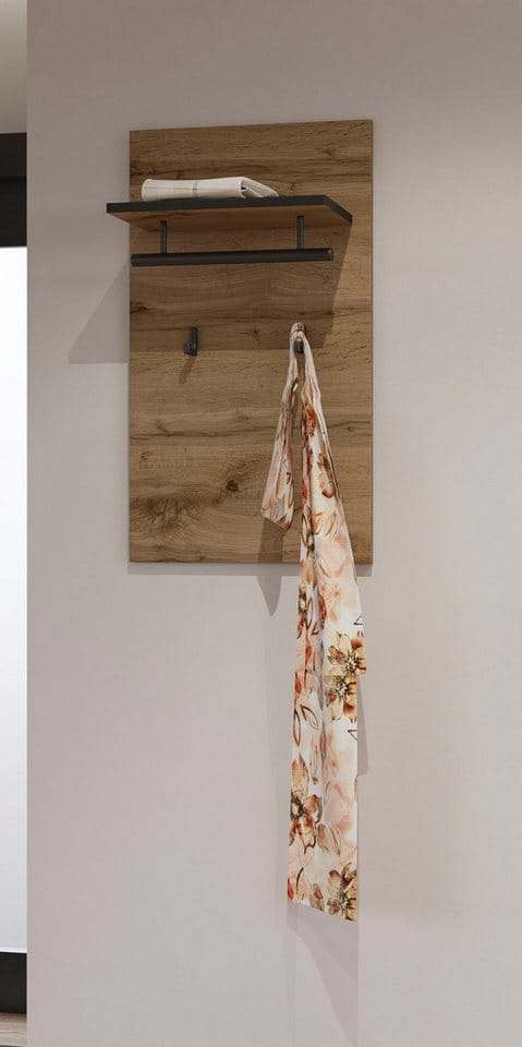 OTTO home Garderobenpaneel Cross,Breite 40 cm modernes Wandregal mit Haken und Kleiderstange, Wandgarderobe, Aufhänger, Höhe 70 cm