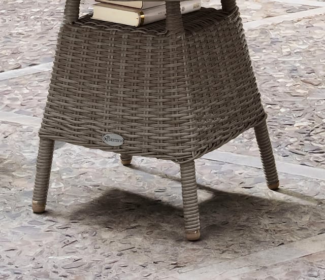 Destiny Gartentisch MALAGA, Ø: 60cm x H: 55cm, Aluminium, Polyrattan