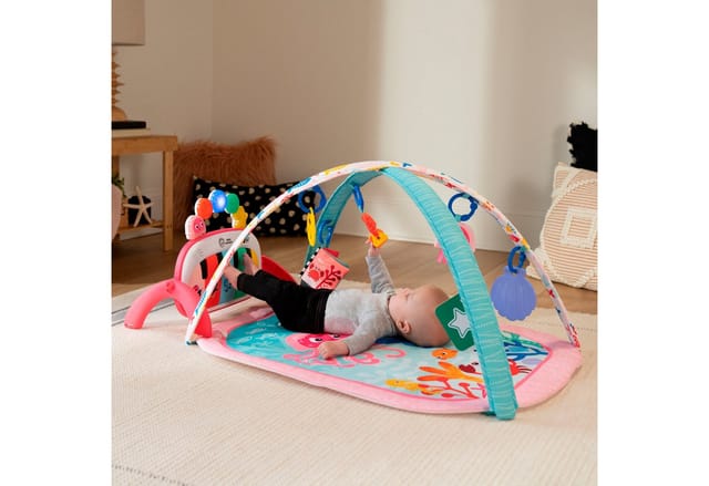 Baby Einstein Spielbogen 4-in-1 Kickin’ Tunes Jellyfish Jamboree Music & Language Discovery Gym, mit Soundeffekt