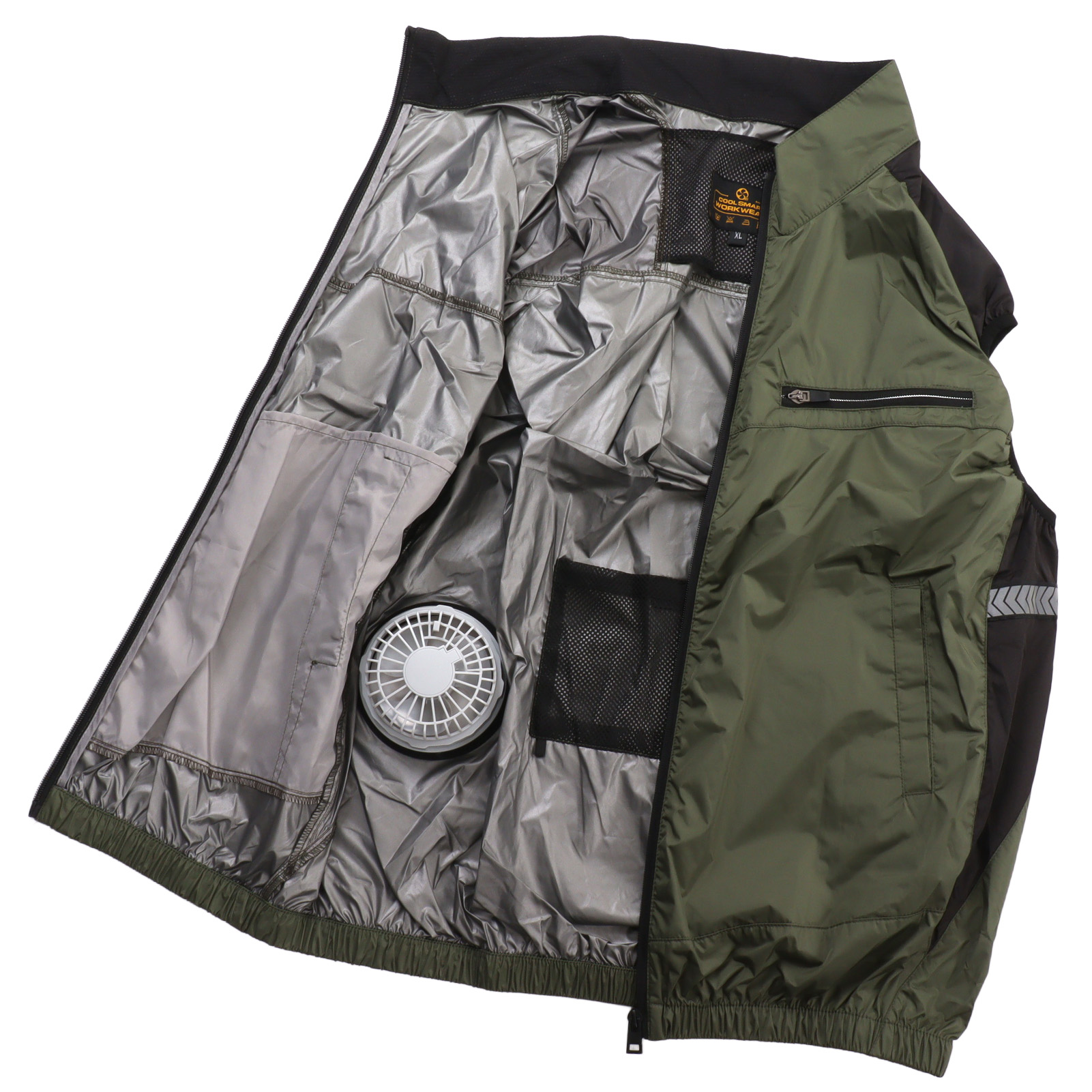 Kühlweste Mit Ventilator, Uv-beständig, Atmungsaktiv, Hautfreundlich, Für Outdoor-aktivitäten, Arbeit, Xxl, Olivgrün