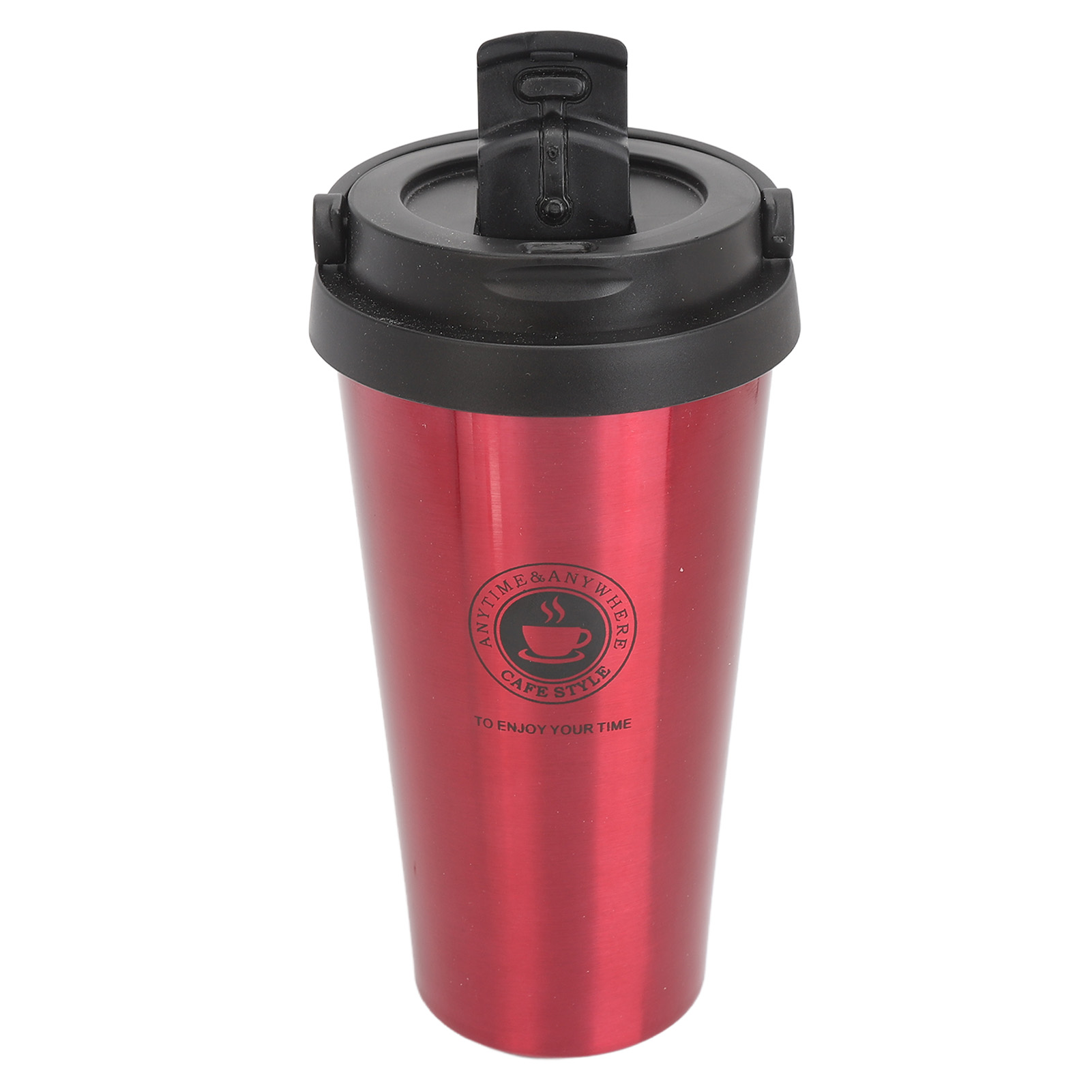 Thermobecher Mit Deckel, Reisegröße, Edelstahl, Tragbar, Isoliert, Fürs Auto, Rot, 500 Ml