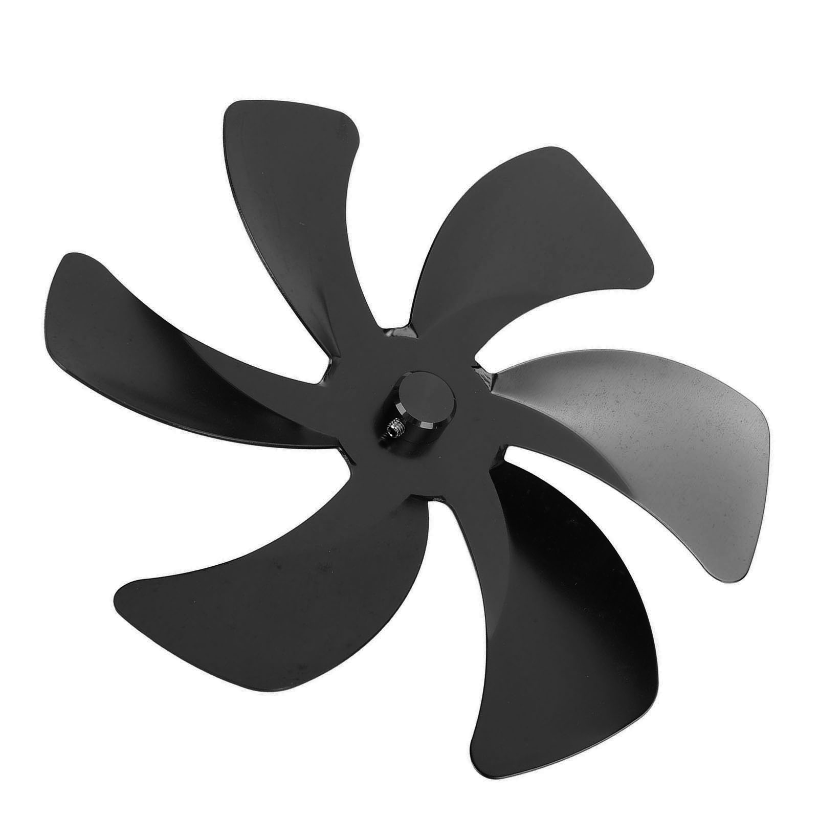 6-flügelige Kaminventilatorflügel Aus Aluminiumlegierung, Verbessern Die Warmluftzirkulation, Ersatz-kaminventilatorflügel, Schwarz