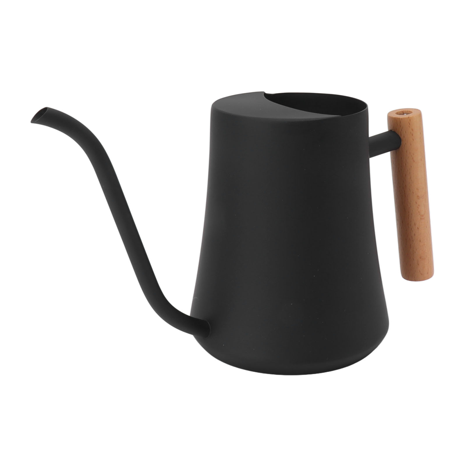 Gießkanne Aus Edelstahl, Retro-stil, Kleine Pflanzengießkanne Mit Holzgriff, Für Drinnen Und Draußen, 1000 Ml, Schwarz