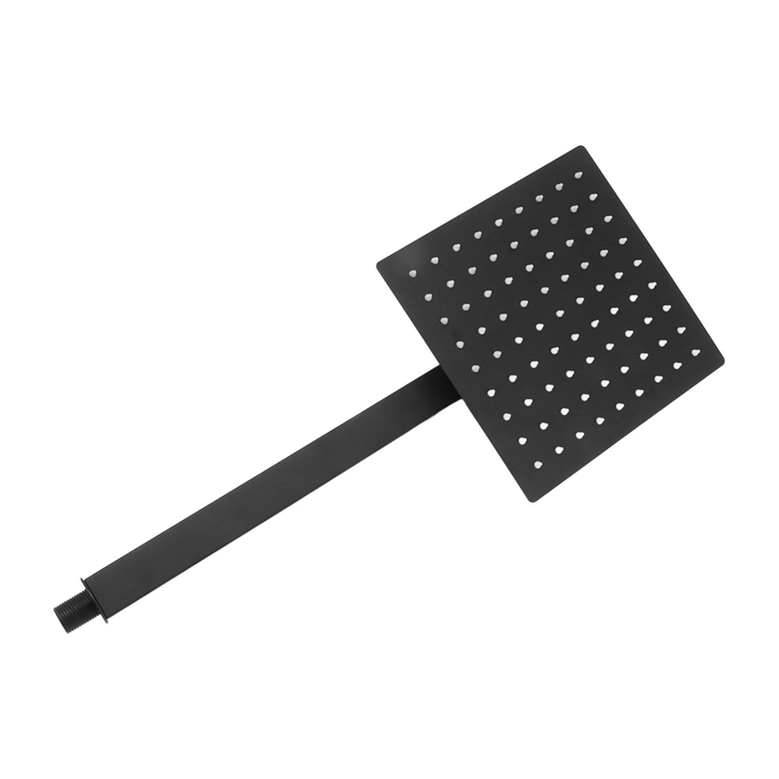 Duschset Mit Regenduschkopf, Quadratisch, Einhebelmischer, Wandmontage, Mit Regenduschkopf, Für Badezimmer, Schwarz