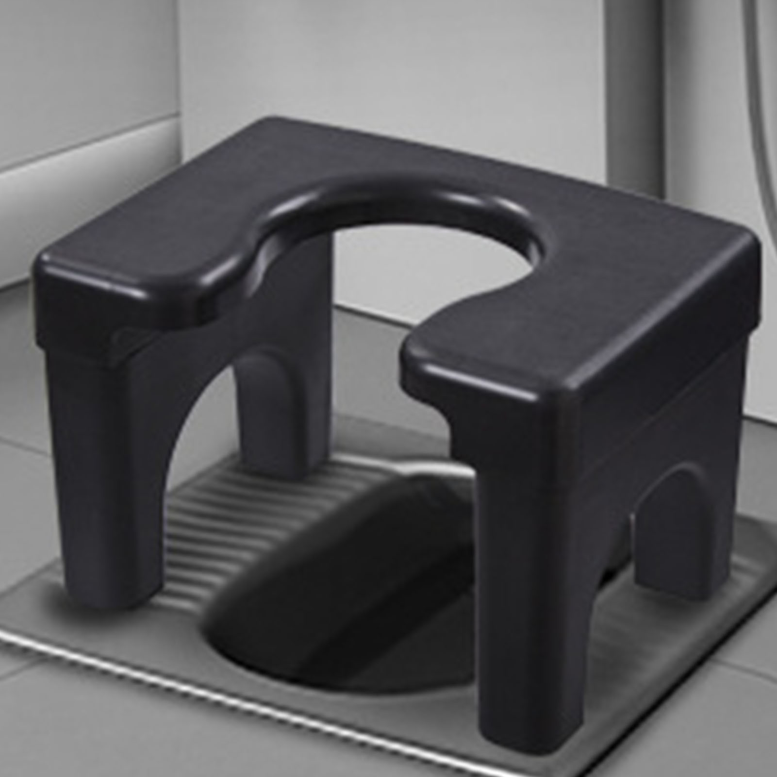 Hocktoilette, Tragbarer Toilettenstuhl, Rutschfest, Hygienisch, Multifunktional, Hoch, Schwarz, Für Erwachsene