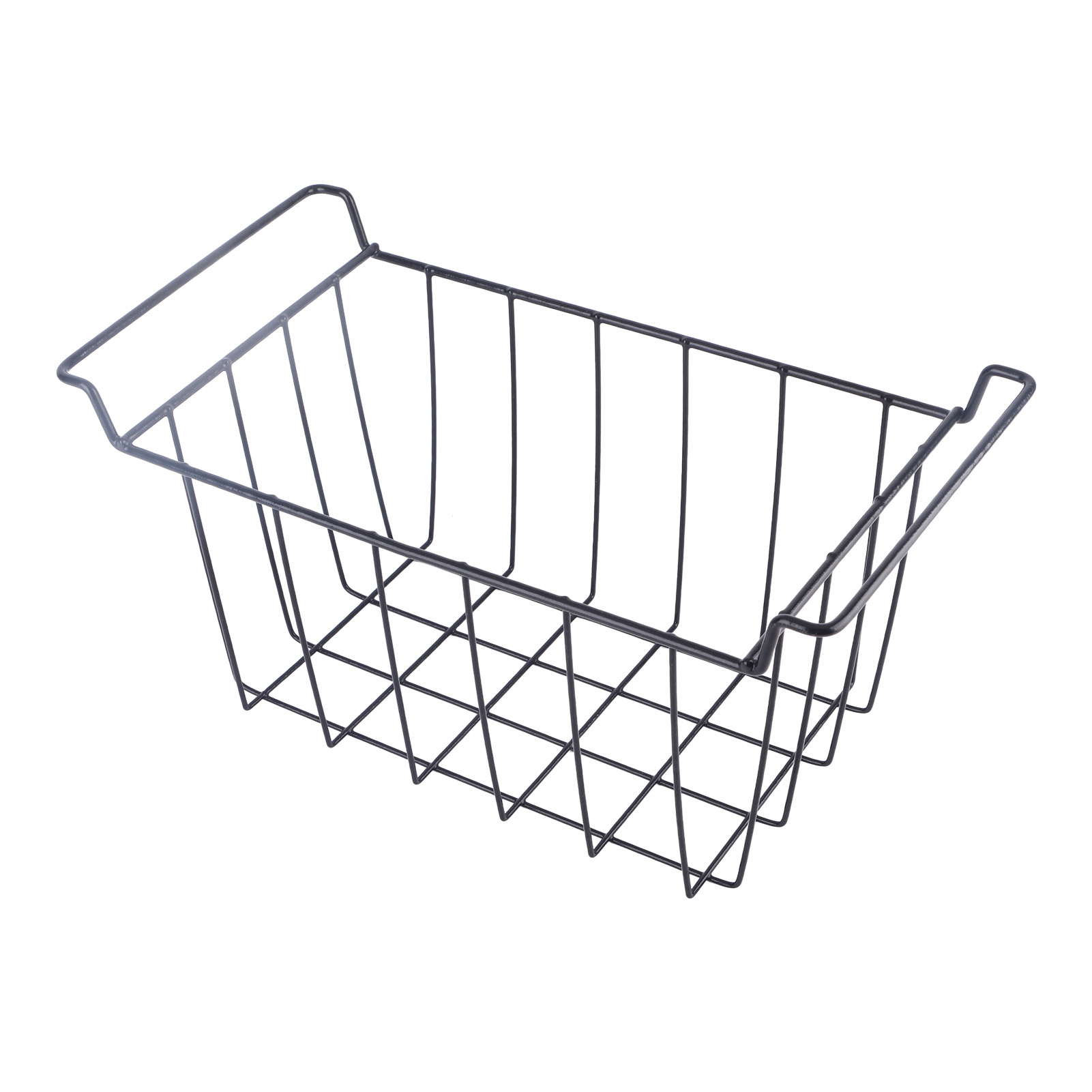 2-teiliger Hängekorb Für Gefrierschränke, Polyethylenbeschichtet, Schwarz, Für Kühlschrankablagen, L 39 Cm, B 20 Cm, H 20 Cm