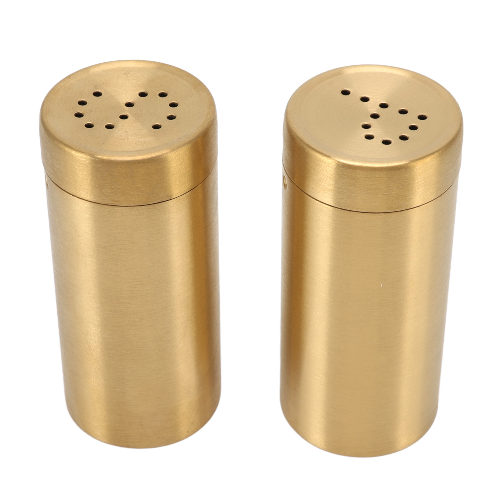 2-teiliges Gewürzglas Aus Goldfarbenem Edelstahl Mit Schraubverschluss Und Klappdeckel Für Salz, Zucker, Pfeffer Und Paprika