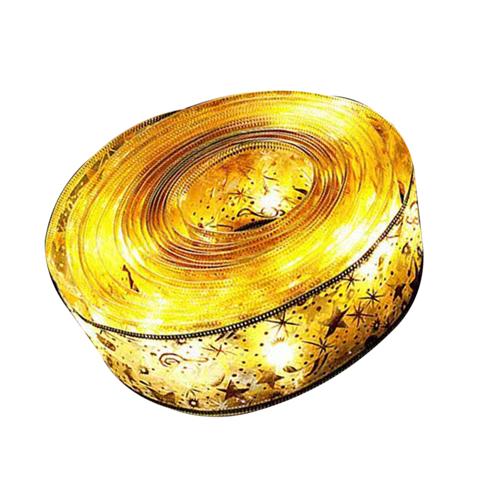 Weihnachts-led-lichterkette, 5 Cm X 5 M, Hohe Helligkeit, Doppellagig, Goldfolienverziert, Warmweiß