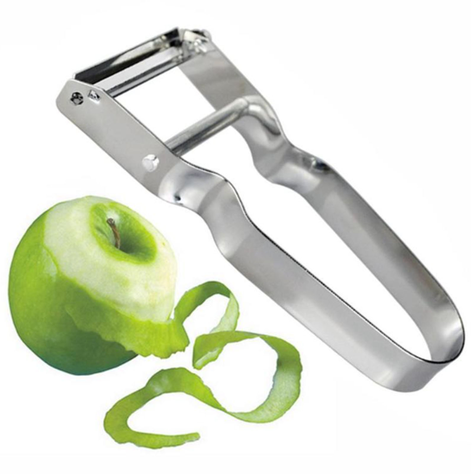 Sparschäler Aus Edelstahl Mit Ergonomischem U-förmigem Griff, Obst- Und Gemüseschäler Für Die Küche, Silber