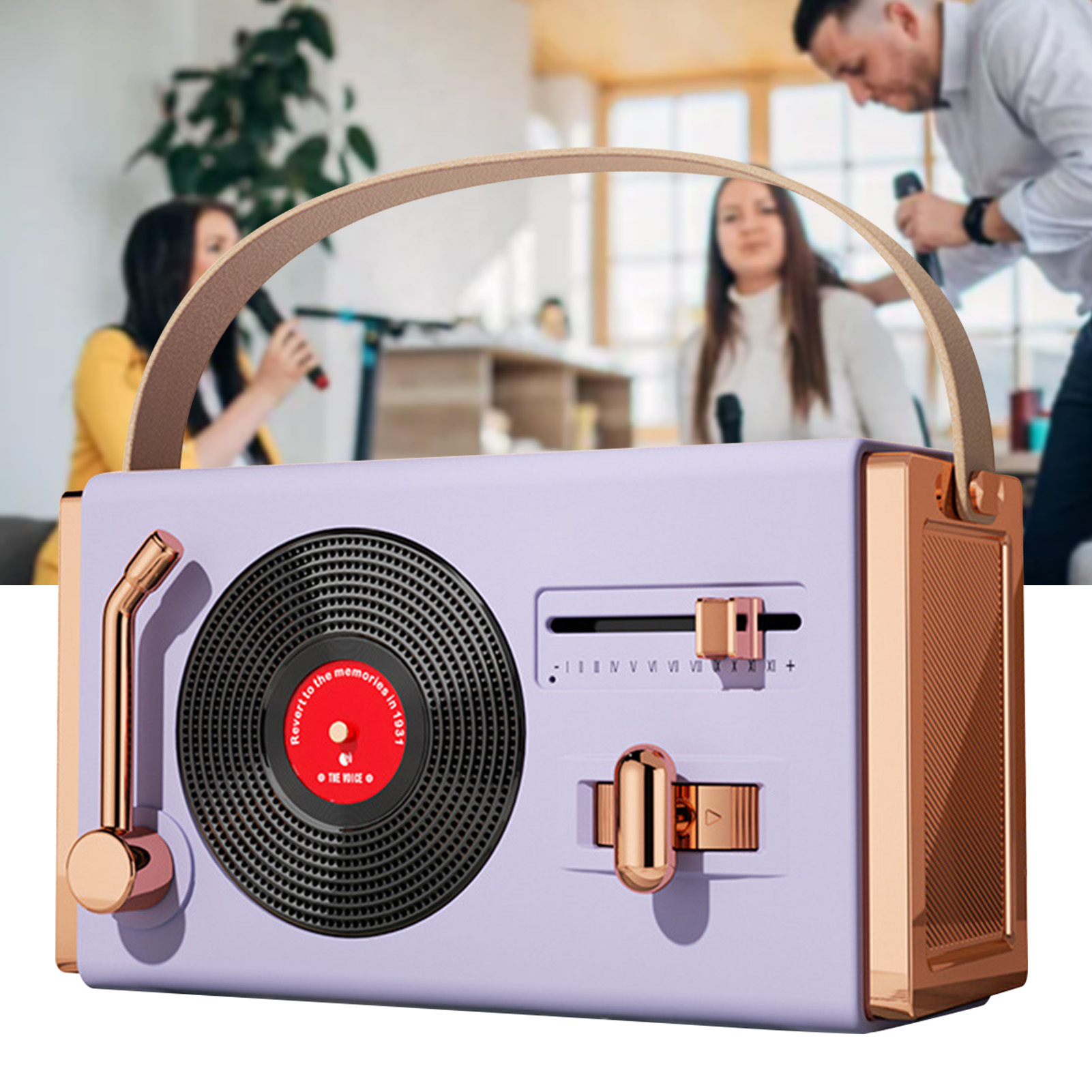 Tragbarer, Dekorativer Bluetooth-lautsprecher Für Den Außenbereich, Hohe Klangqualität, Usb-speicherunterstützung, Bluetooth-lautsprecher Im Retro-stil Für Wohnzimmer Und Büro, Lila