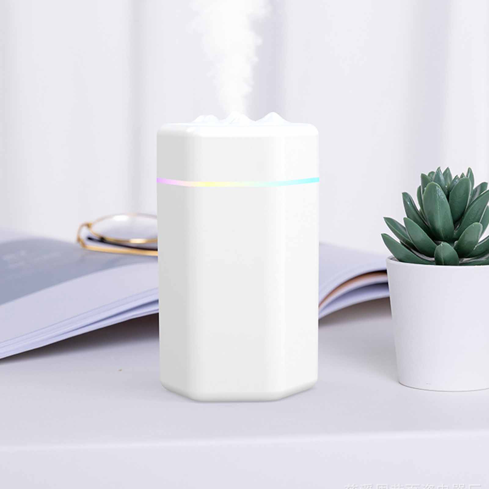 Kleiner, Usb-betriebener Luftbefeuchter, Großes Fassungsvermögen, Effiziente Nebelerzeugung, Leiser Betrieb, Tragbarer Luftbefeuchter Für Büro, Reisen Und Auto, Weiß
