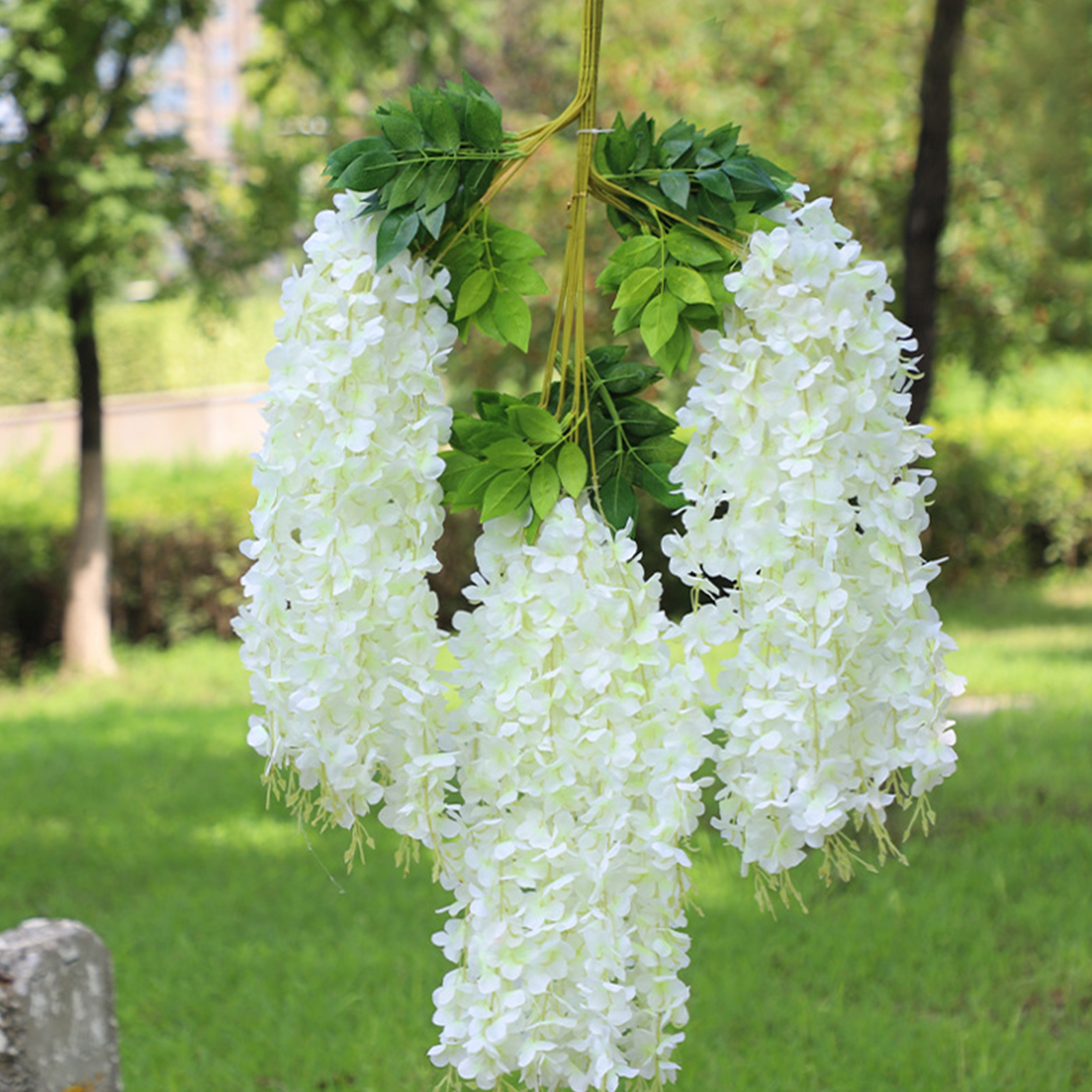12 Künstliche Glyzinien, Reinweiß, Exquisite Imitations-glyzinien, Dekorationen Für Hochzeiten Und Zeremonien Im Freien