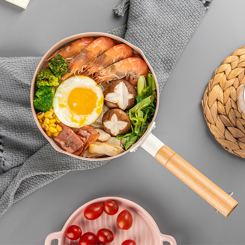 Japanischer Topf Mit Antihaftbeschichtung Für Milchsuppe Und Nudeln, Weiß, 18 Cm